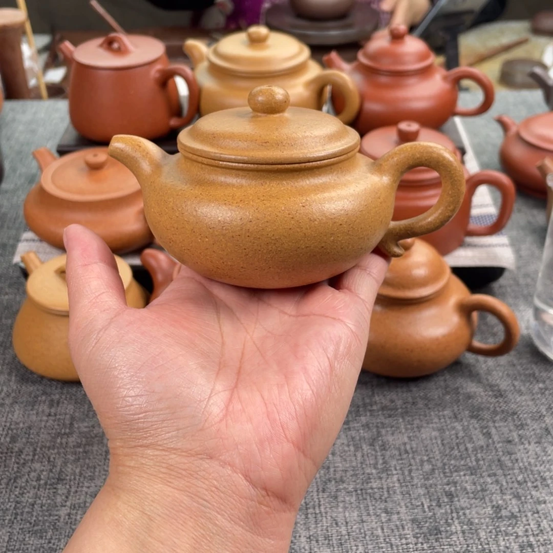 紫砂茶壶黄金段仿古全手30目160