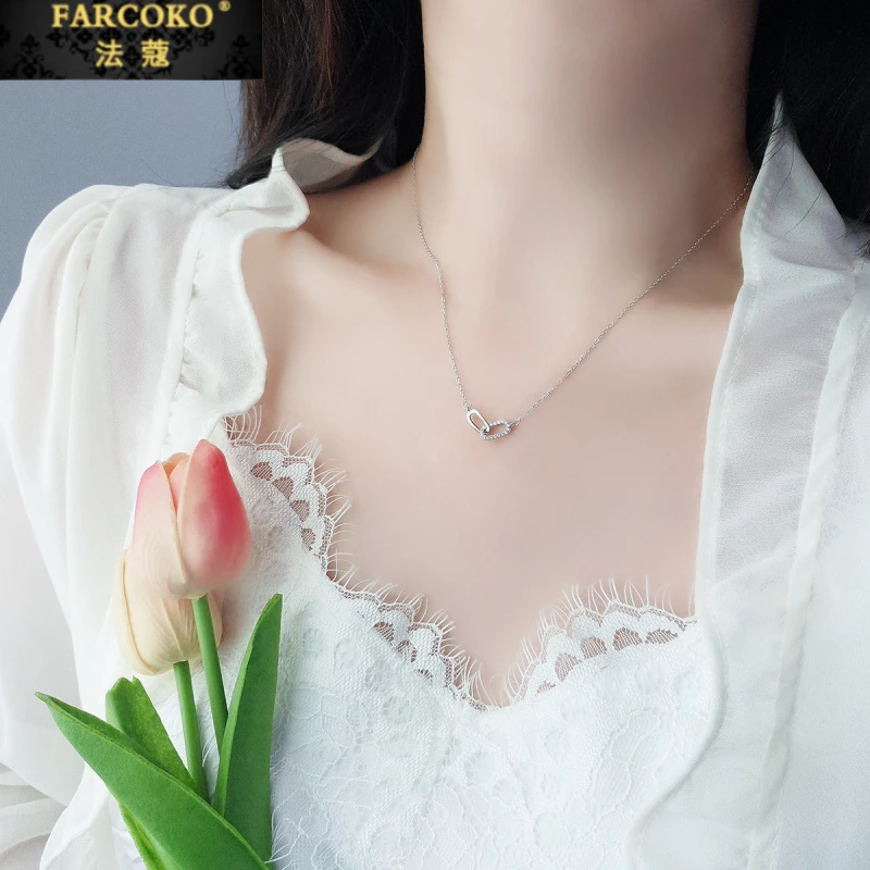 FARCOKO/法蔻 吊坠925银 莫比乌斯环项链气质小众饰品情人节礼物