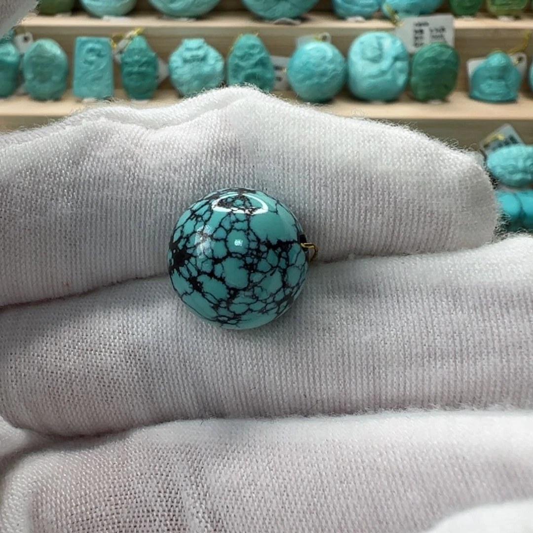 未镶嵌绿松石圆珠13.5mm