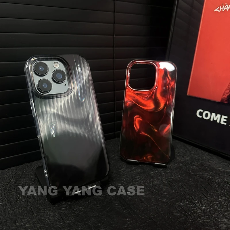 简约ins风电镀晕染适用苹果iphone16151413promax情侣高级手机壳