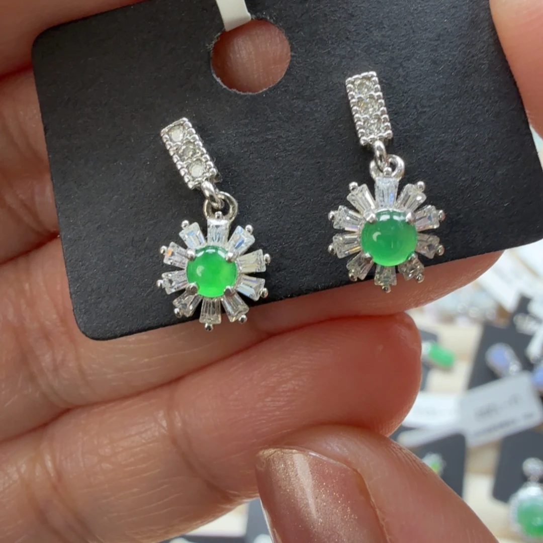 翡翠银S925镶嵌戒指8072