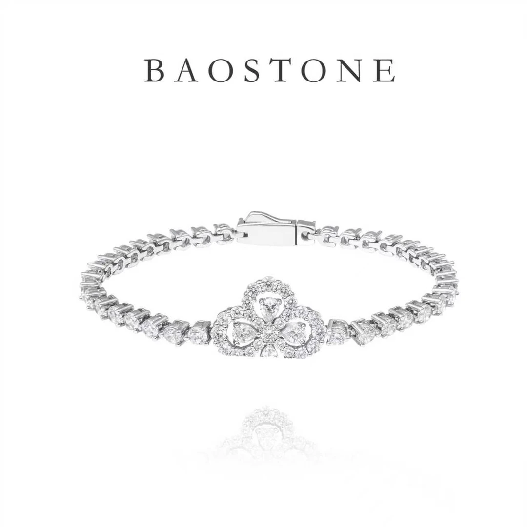 BAOSTONE 925银合成锆石手链 【四叶草手链】轻奢礼物送女友 S105商品图