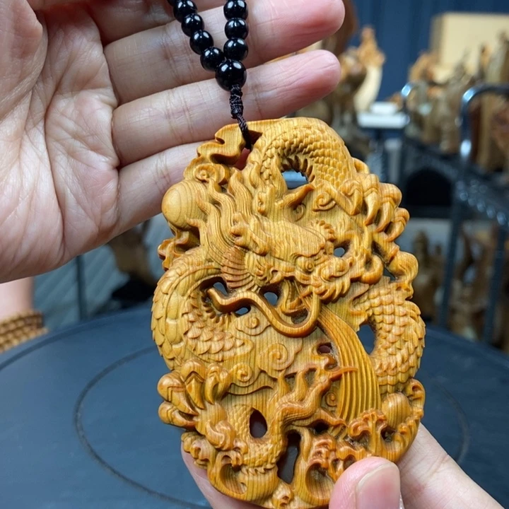 柏木（崖柏）手把件龙牌