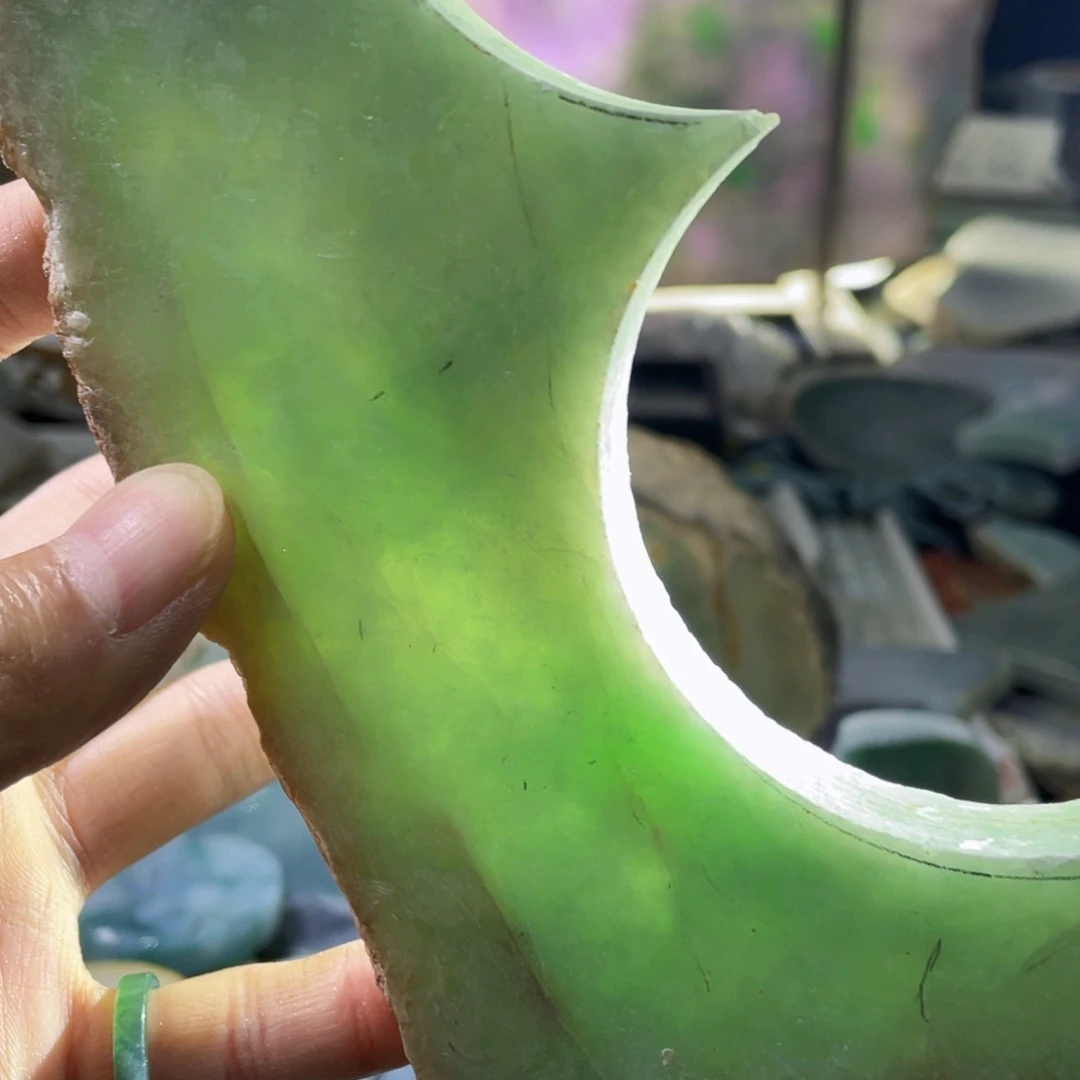 翡翠挂件未镶嵌K缅甸天然翡翠片料