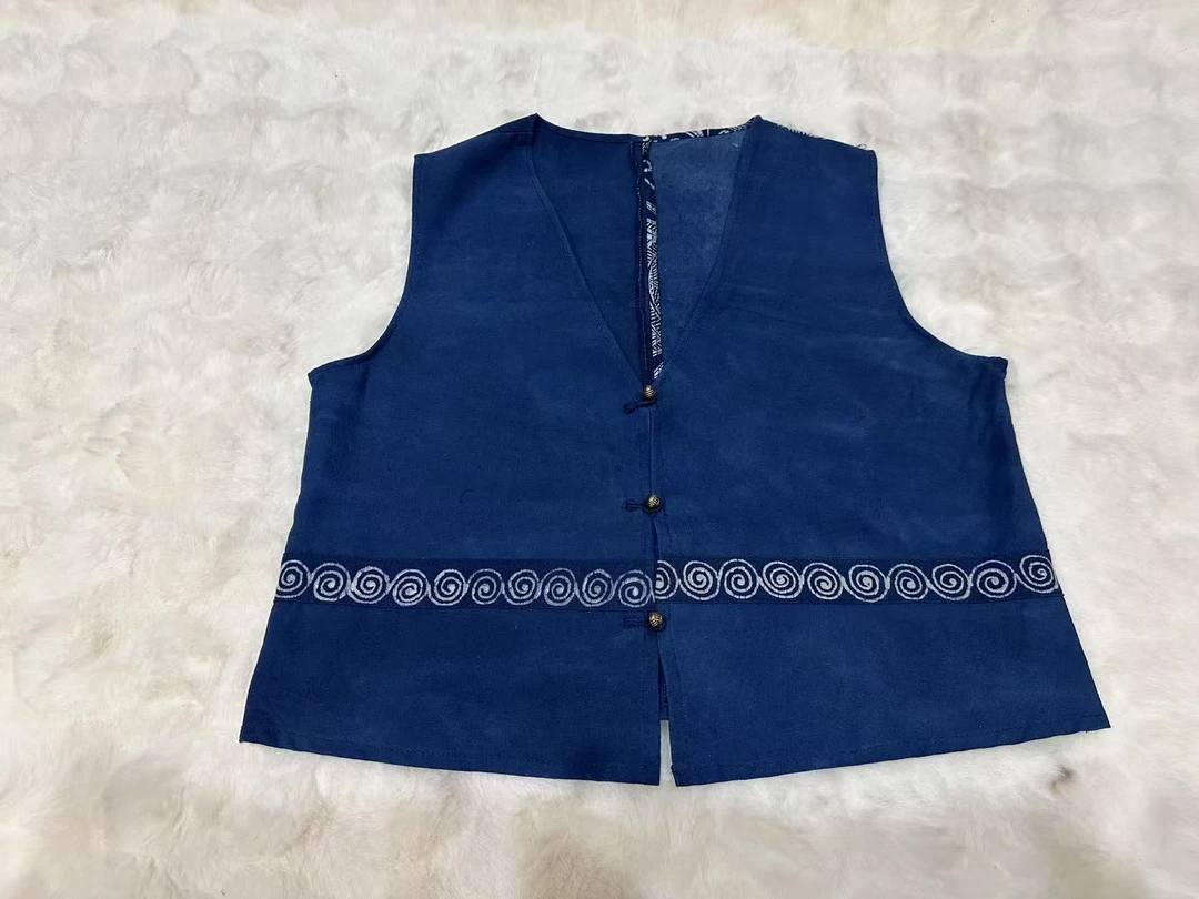 民族风蜡染背心男女同款