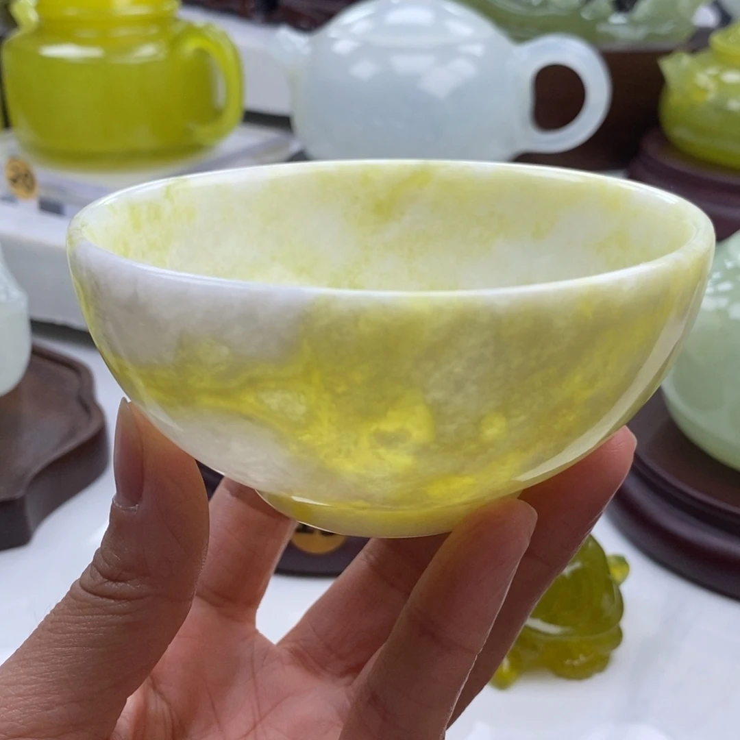 岫玉未镶嵌四大名玉玉碗