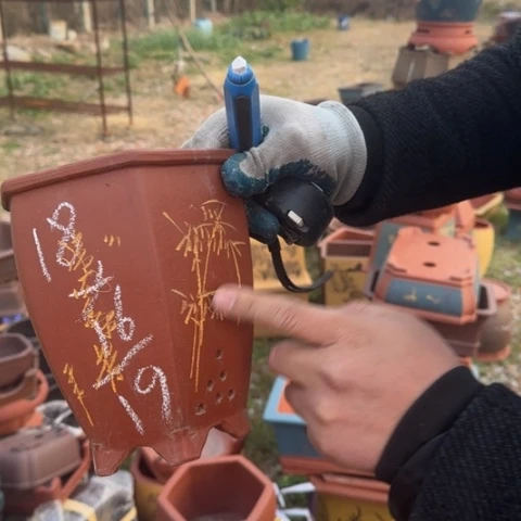 红陶紫砂花盆盆景盆栽