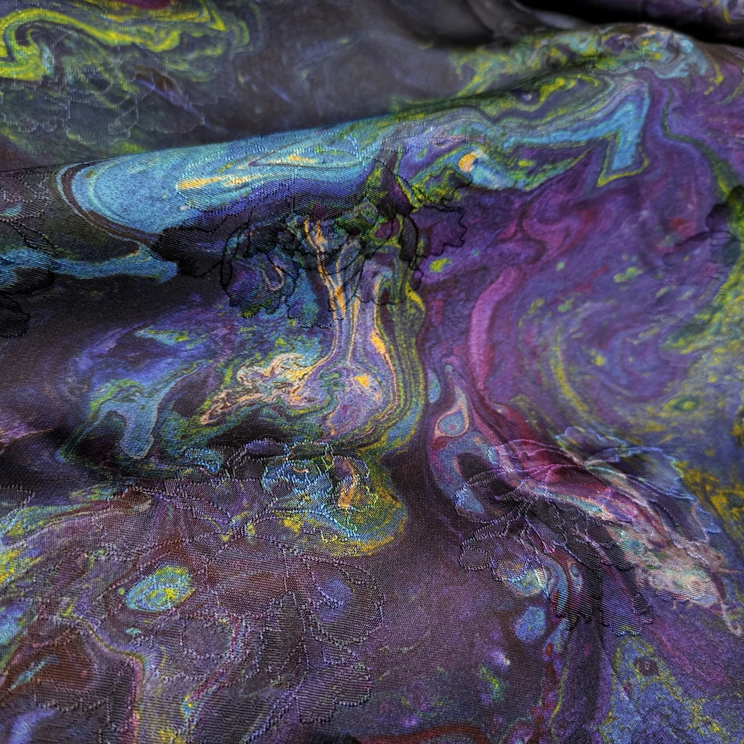 【银河】红云纱提花过薯莨双工艺香云纱新中式服装面料