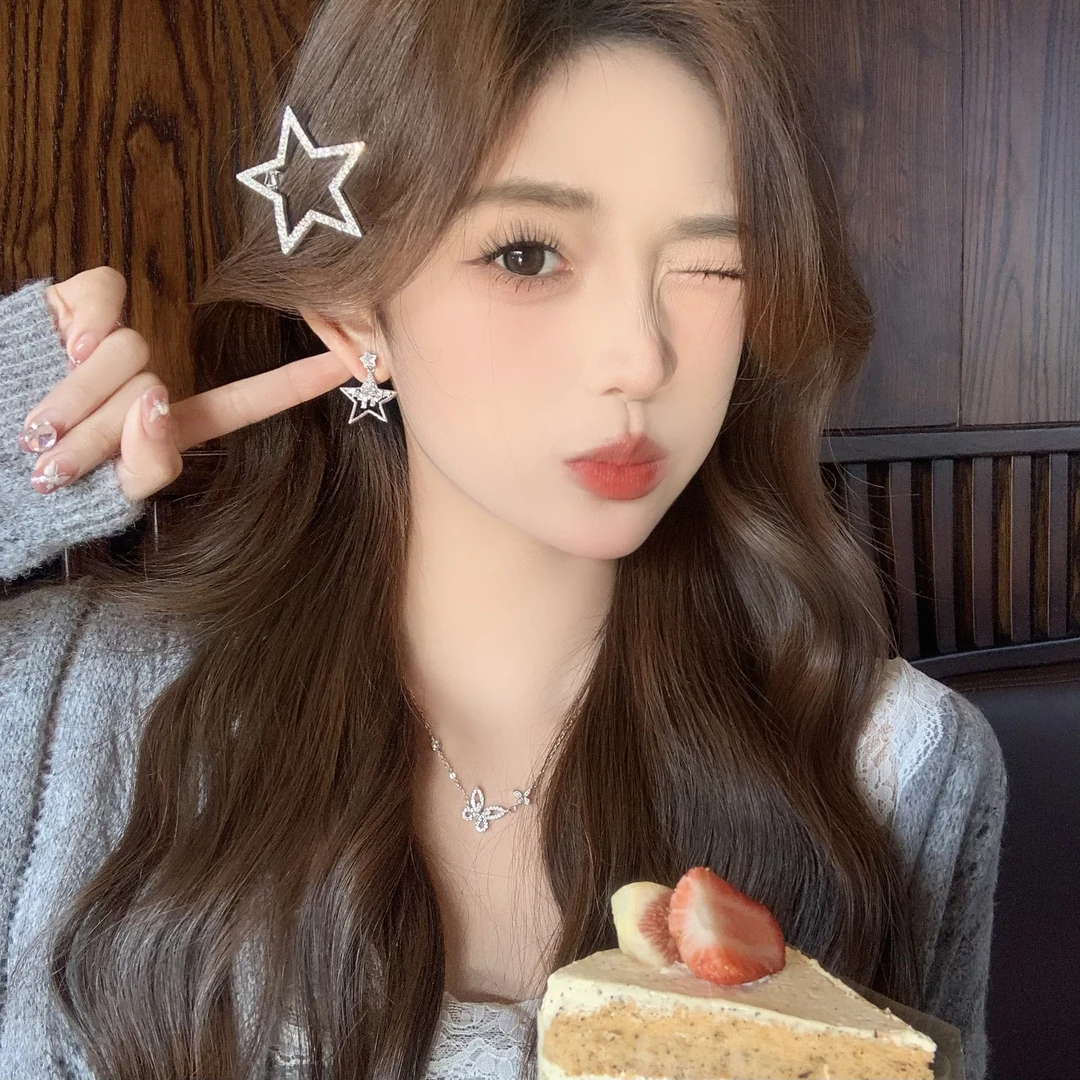 FULL GIRLISH耳环01095精致韩式气质双星耳饰