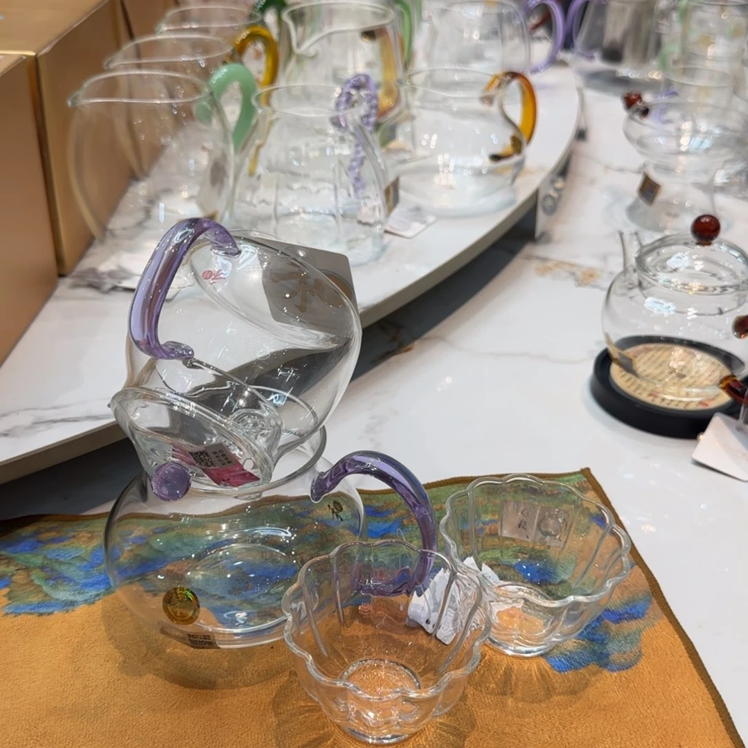 禾器浅紫色言卿壶➕浅紫色太初➕乐妍杯透明色一对