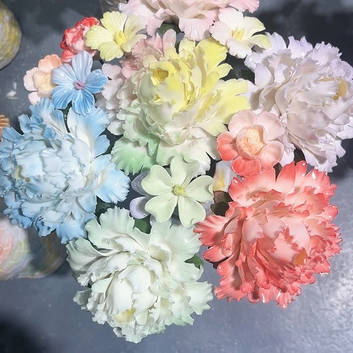 陶瓷花花摆件，花束
