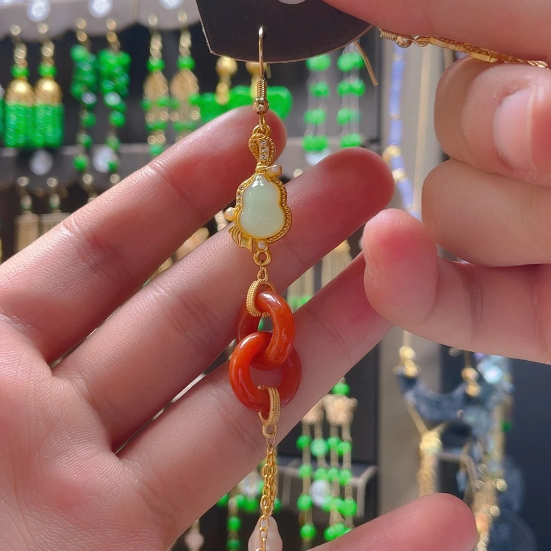 翡翠合金耳饰翡翠一个