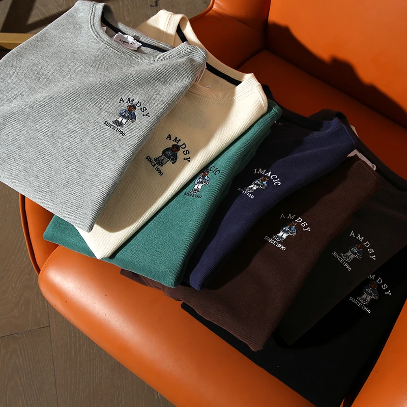 情侣百搭秋季新款圆领刺绣套头卫衣