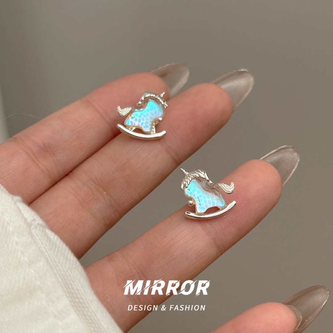 小麋人 925银耳饰 CE9500木马独角兽耳钉女耳环耳饰小众轻奢高级