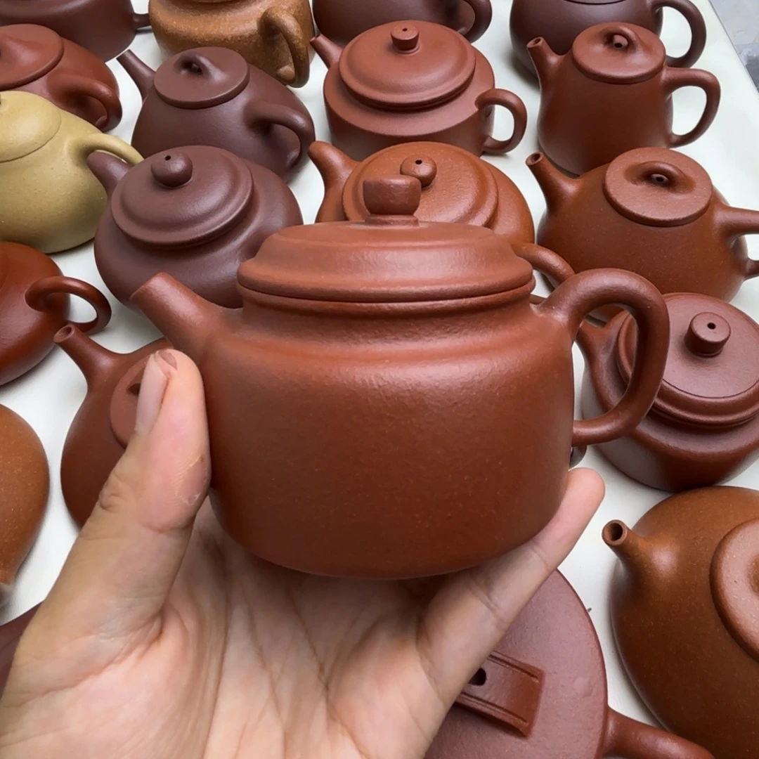茶壶紫砂红降坡德钟150cc瑕疵不退不换