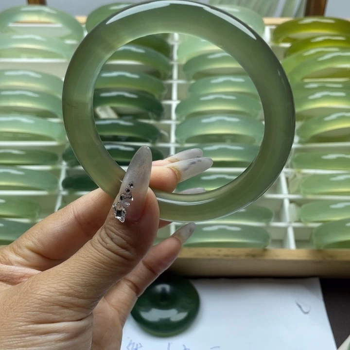 啤****蛇纹石玉合金手镯