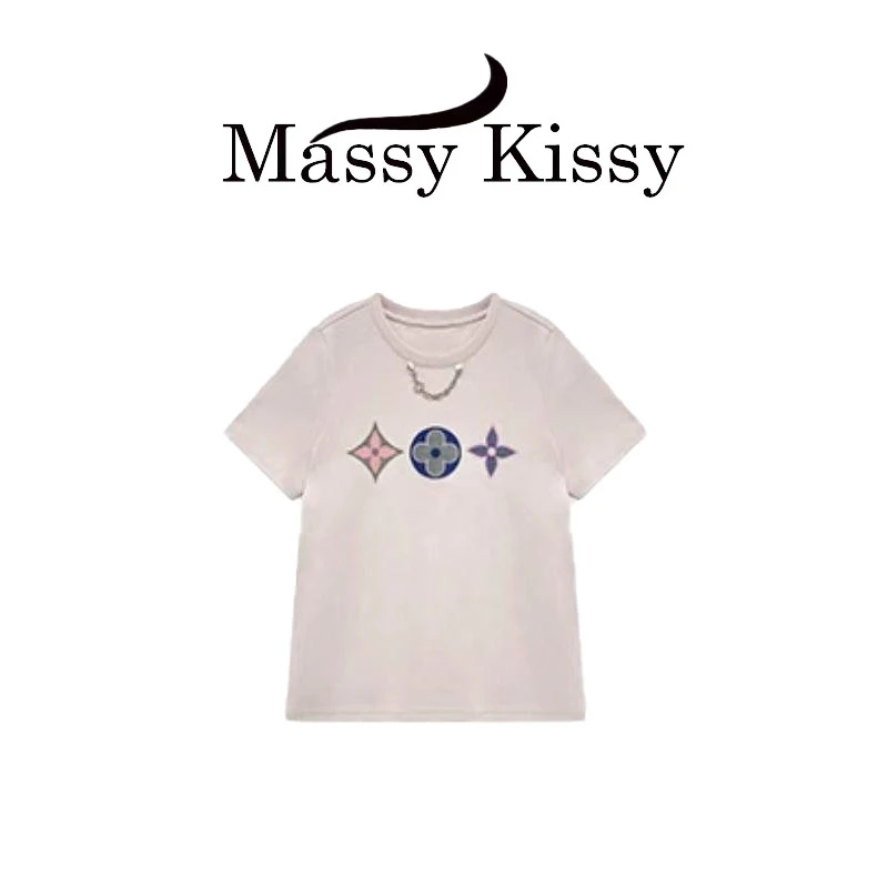 气质幸运星圆领休闲短袖T恤Y-145