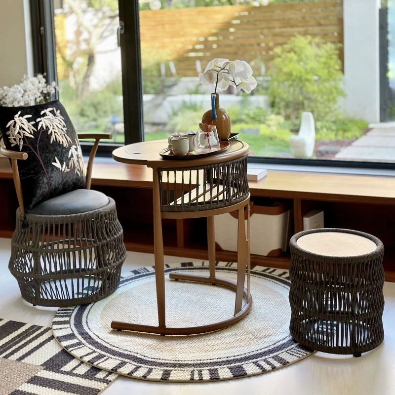 新款2025款茶桌茶台三件套阳台桌椅组合小型简约茶几家用茶台休闲