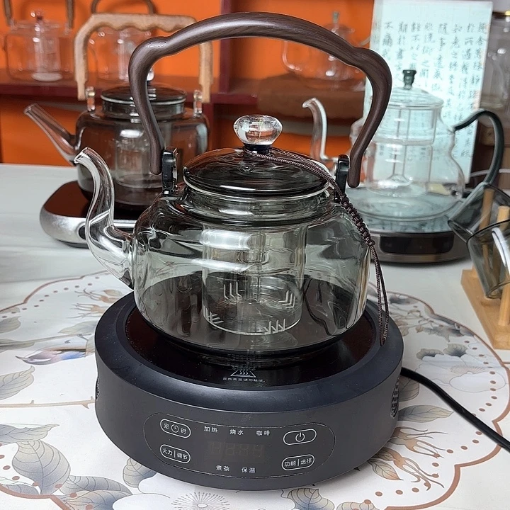 水晶玻璃吸管款耐高温蒸煮一体壶大容量
