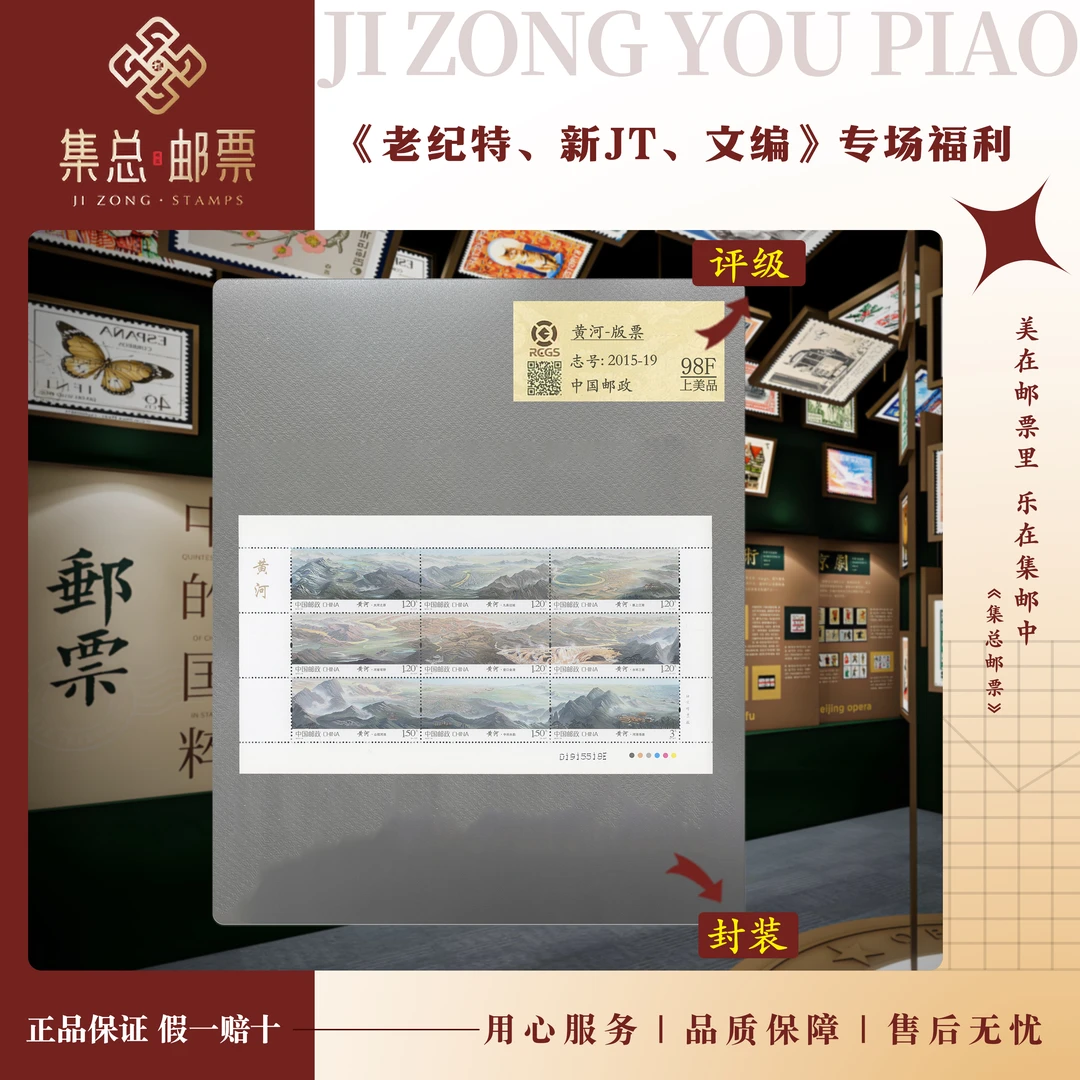【集总邮票】2015-19 黄河  版票   国信98分评级
