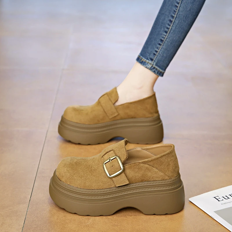 全包两穿勃肯鞋女款2025年秋季新款单鞋复古休闲鞋子女厚底乐福鞋