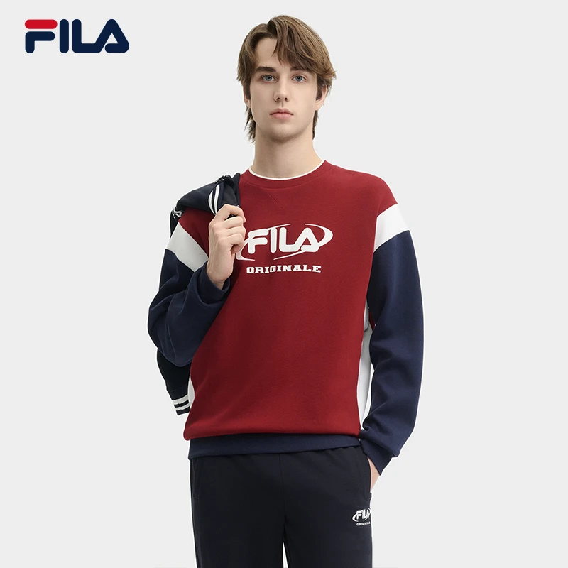 Fila/斐乐男【时尚潮流拼色卫衣】秋冬休闲百搭圆领长袖F11M449205F