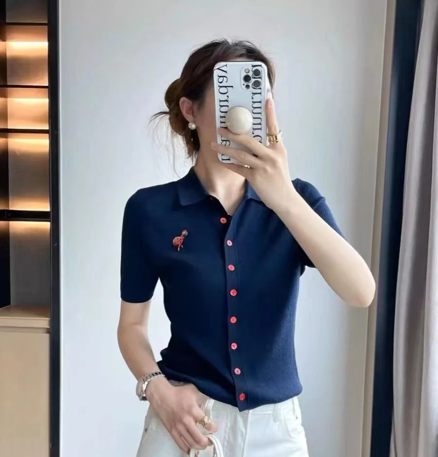 《妞妞》夏季新款火烈鸟短袖针织衫053948