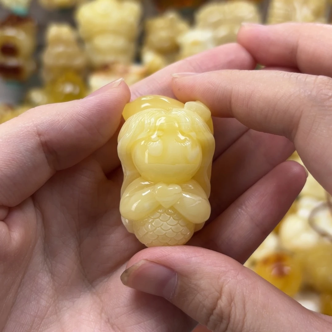 未镶嵌蜜蜡裸石蜜蜡吊坠打孔不退换