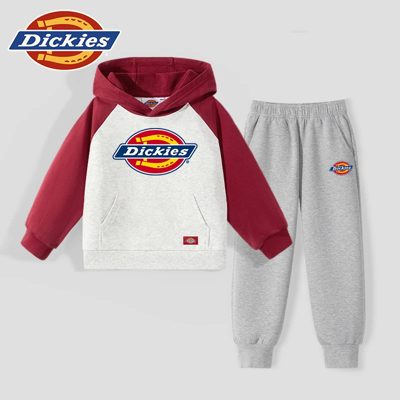 Dickies童装儿童休闲套装2025新款秋季男童插肩袖上衣小童运动裤