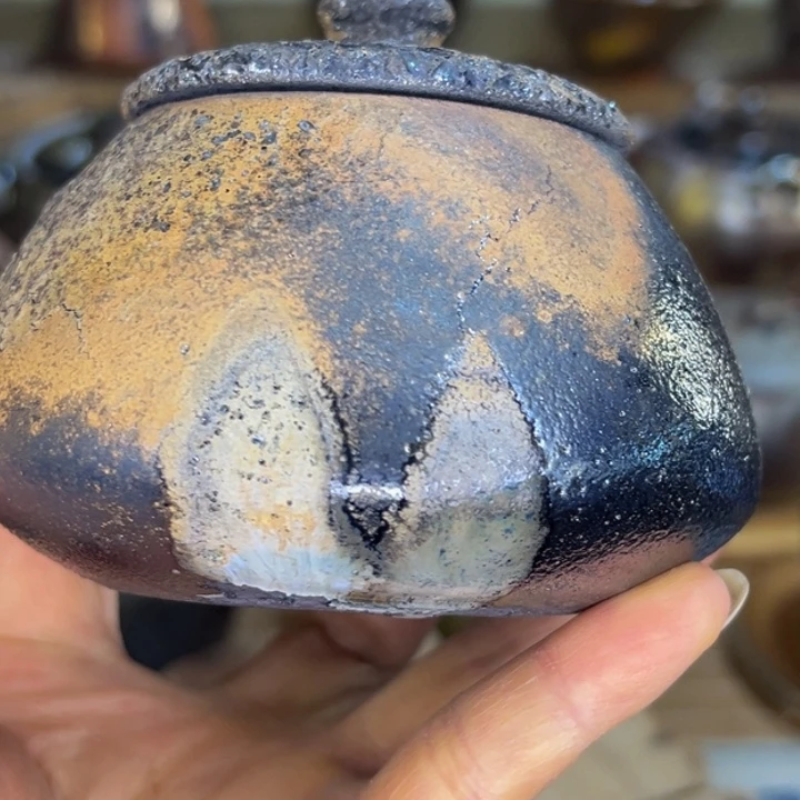 称***意建水紫陶杨坤柴烧斗茶罐