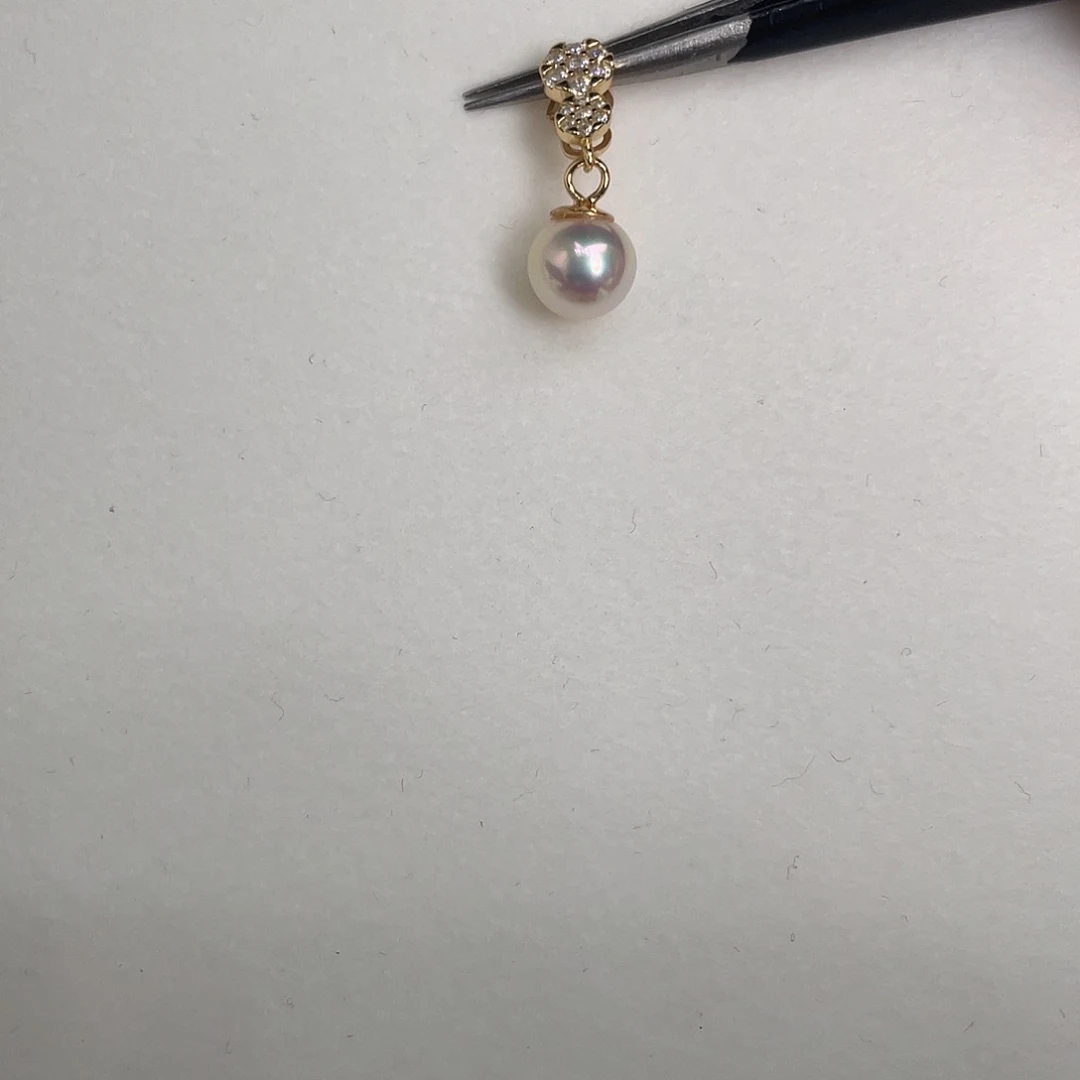 吊坠(不含链)银S925镶嵌海水珍珠