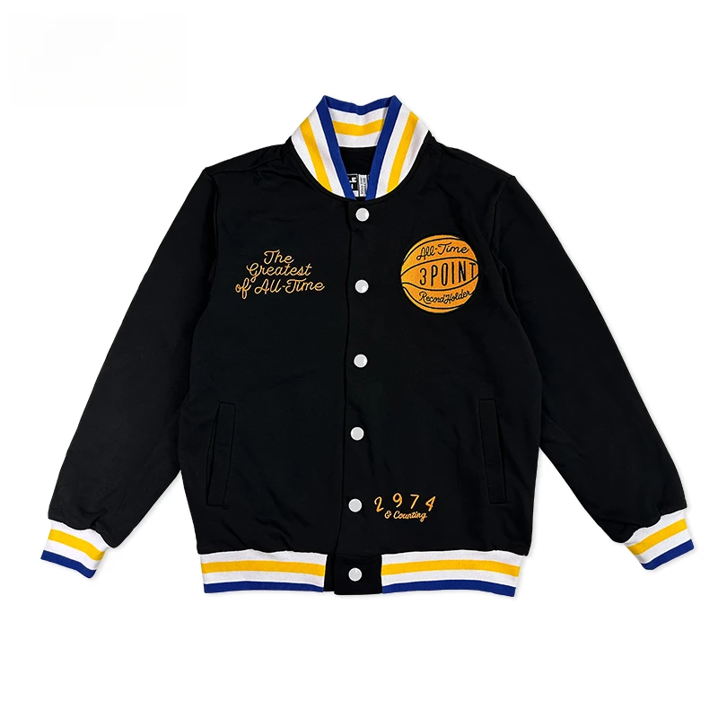 斗者库里秋冬运动外套宽松加厚夹克男女春秋季热身棒球服3分纪录