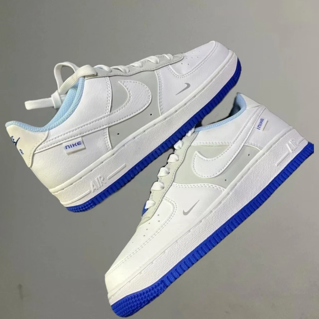 Nike Air Force 1 皮革 休闲 轻便 防滑低帮白蓝色FB1844-111