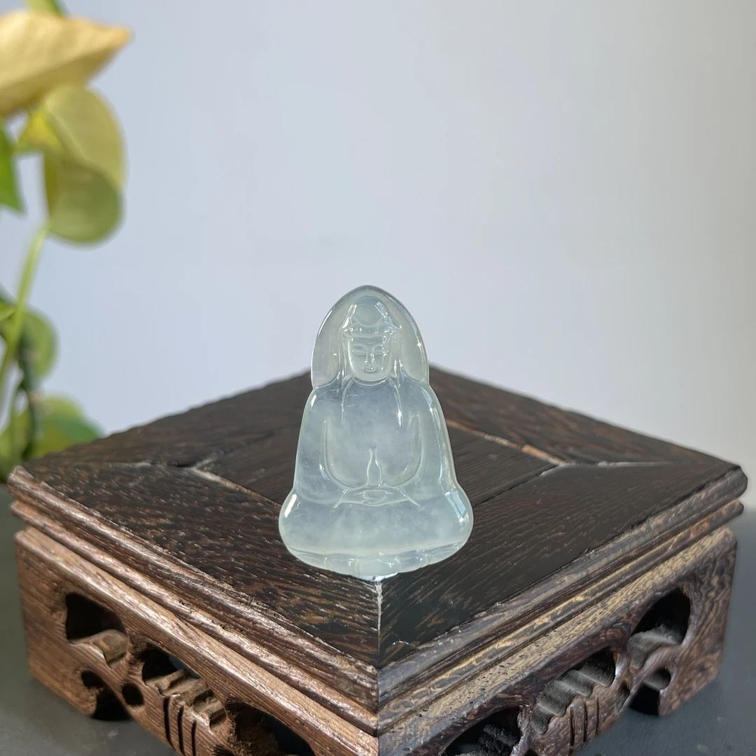 JTA16-191 天然翡翠缅甸A货 素衣观音