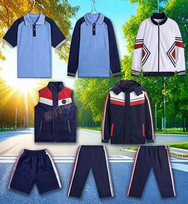 厦门市思明区新款中小学生校服思明中学夏短袖校服校裤运动服团购