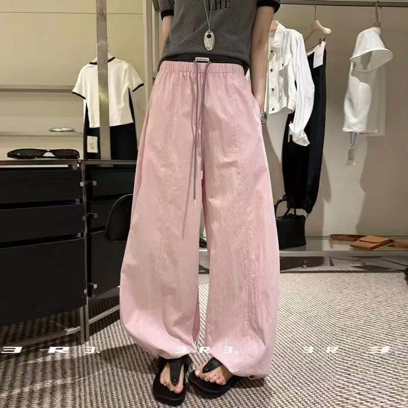 20435大码胖MM200斤休闲裤女夏季松紧腰两穿休闲裤气球萝卜裤