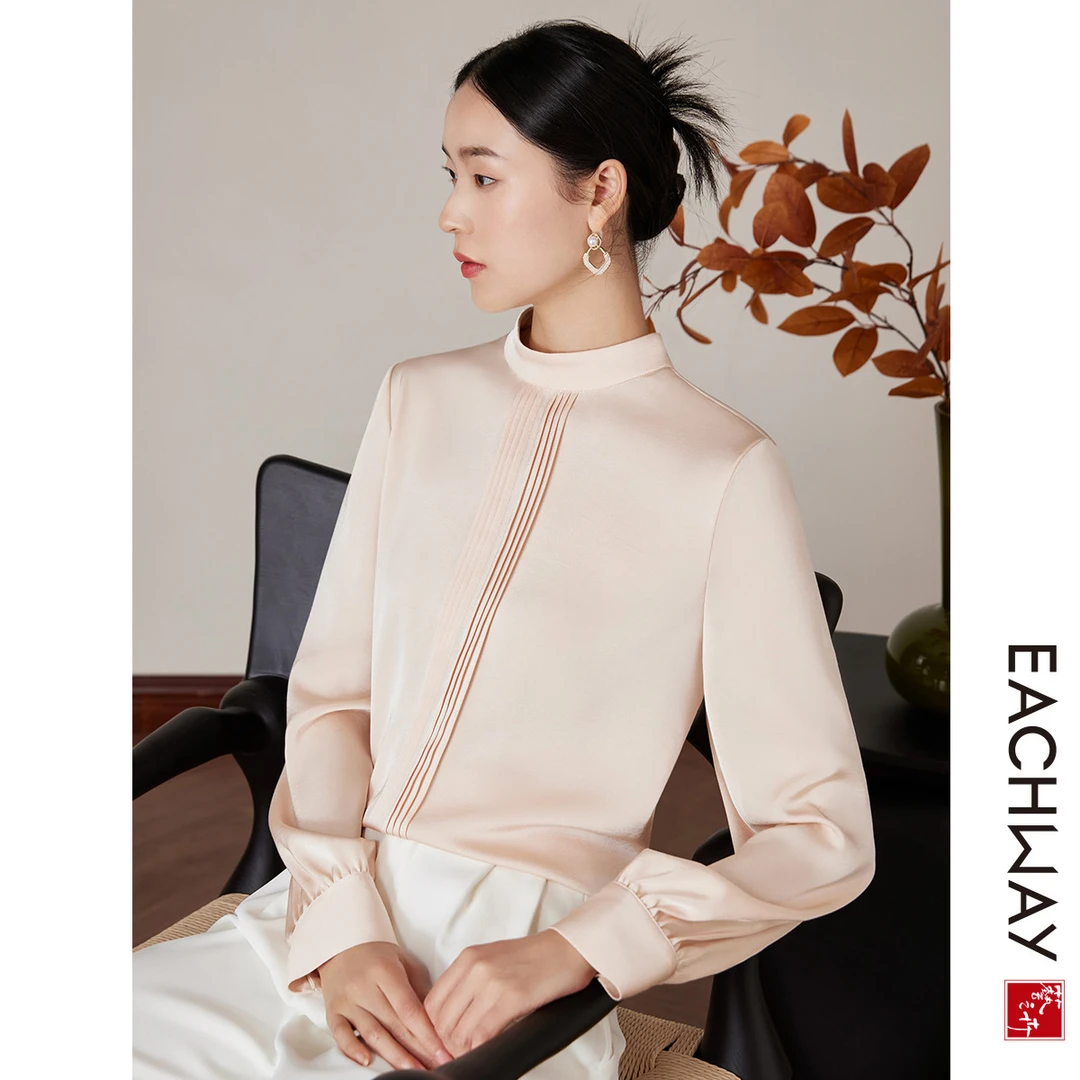 【缎面高级感】气质简约显瘦衬衫2024秋季通勤百搭好穿上衣女