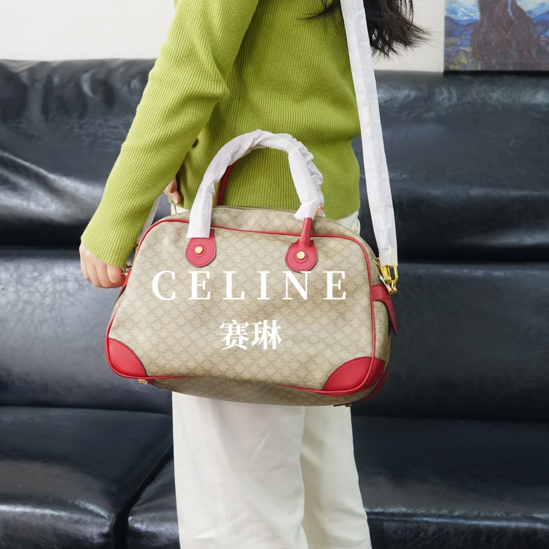 95新 Celine/思琳 老花斜挎包/WJ01520004/0004