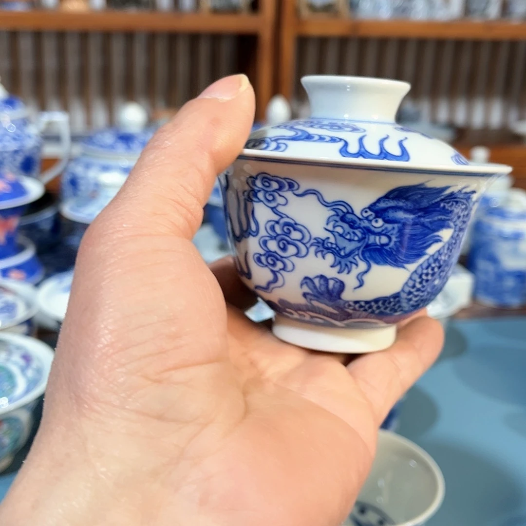 錡镇堂手工手绘盖碗