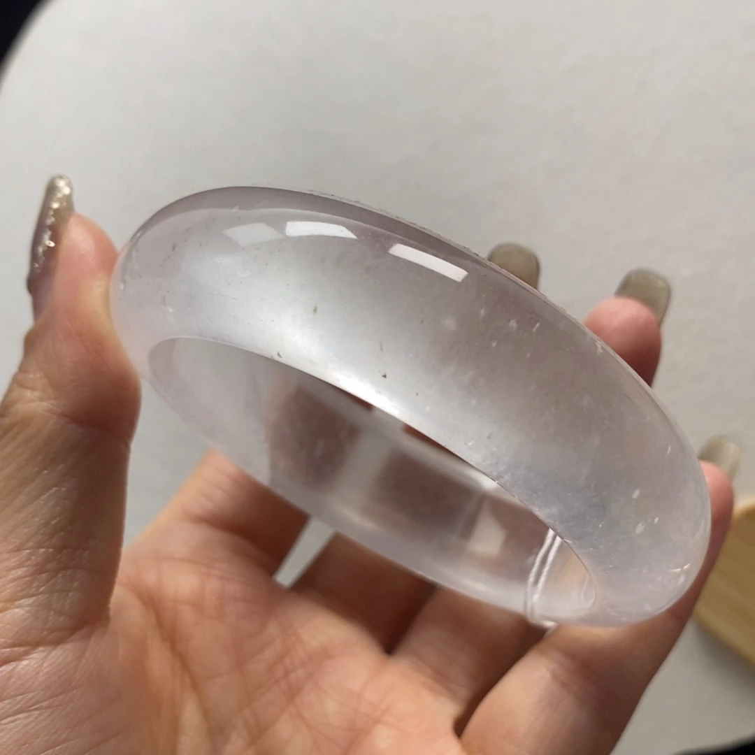 石英质玉未镶嵌手镯56.6特价不退换有扣手58号