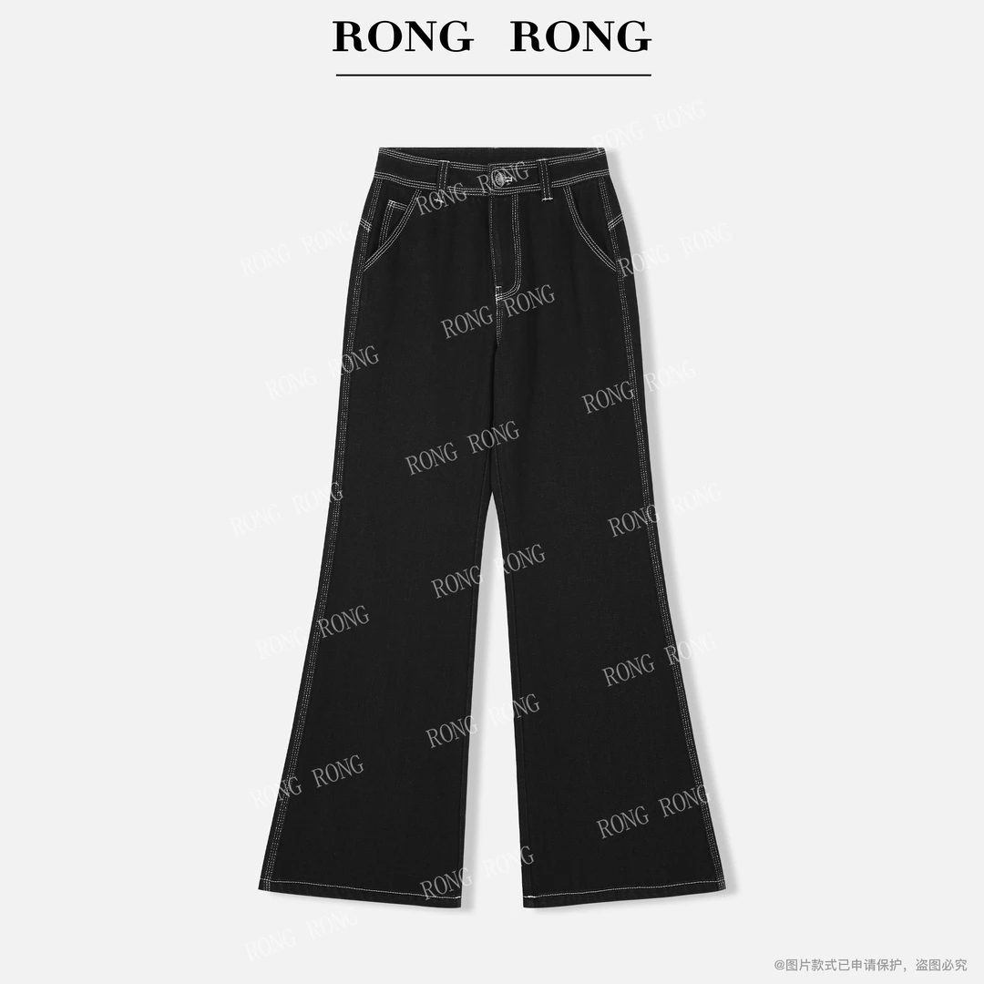 溶溶【提臀修腿裤】RONGRONG 高腰提臀压线修饰腿型牛仔裤2565RR