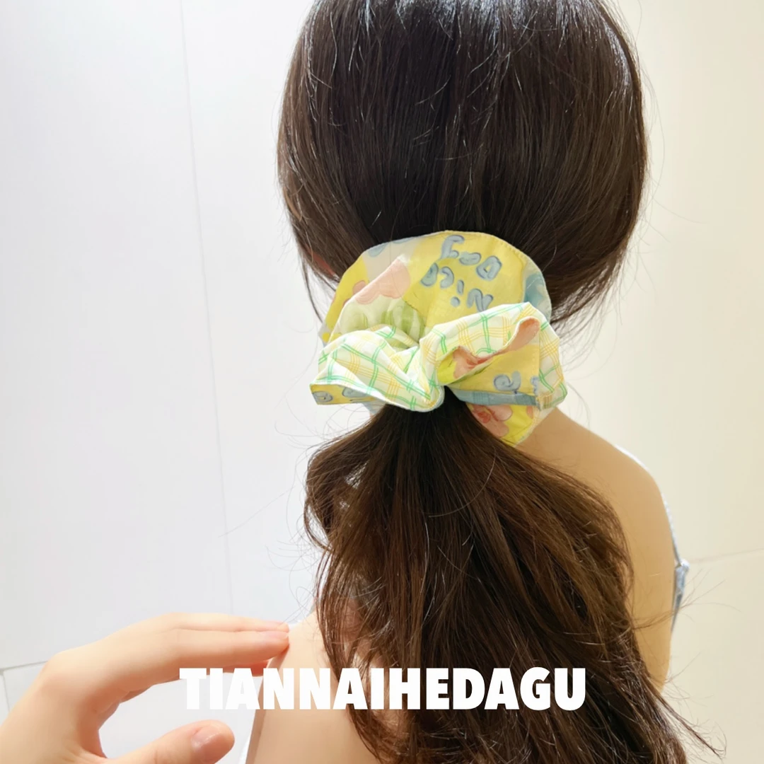 Niceday文艺大发圈 超仙手作百搭清新头饰棉布手工甜美女孩发饰