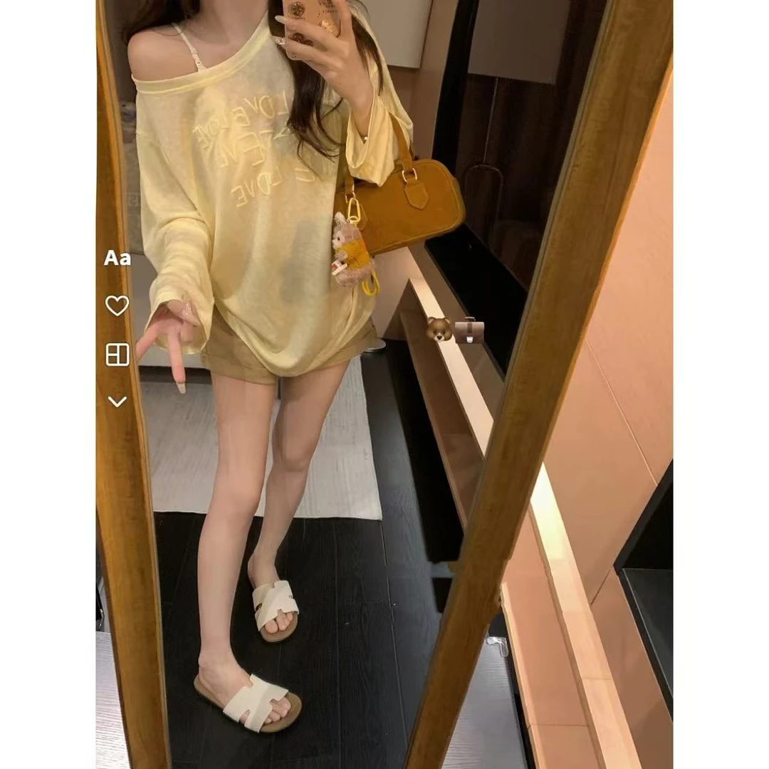 徐秋阳 立体字母罩衫 夏季新款百搭时尚休闲显显白上衣13030