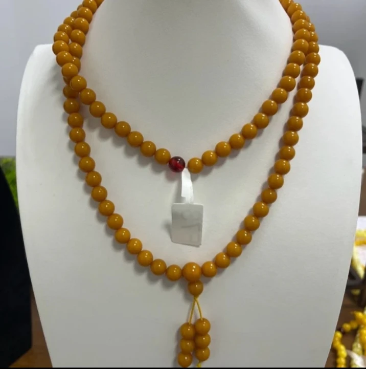 w040古巴新蜜橙色108珠珠链