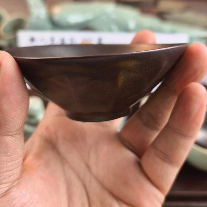 汝州原产地原矿黑珍珠斗笠瑕疵变形