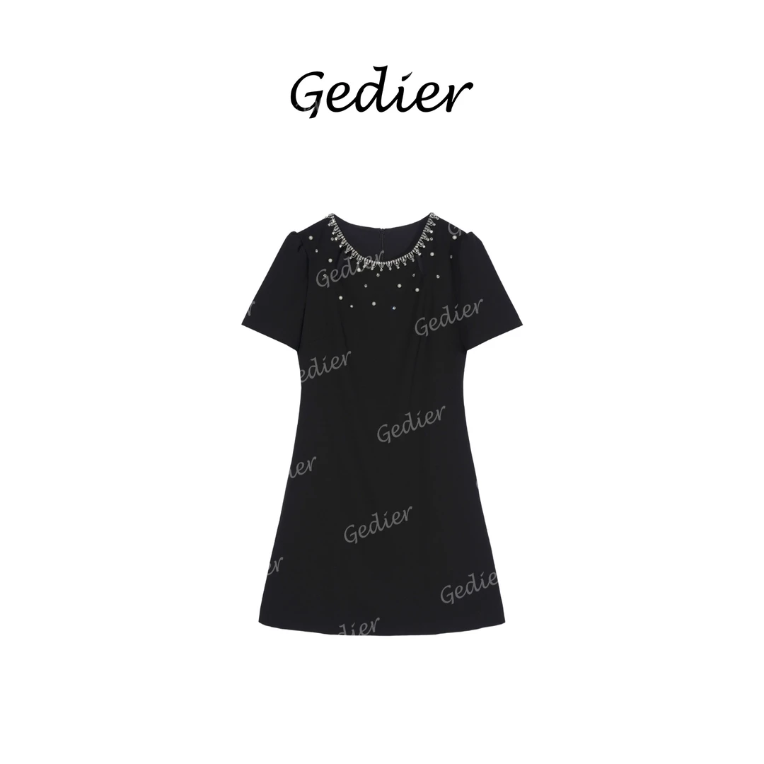 【歌蒂尔Gedier】2025年夏季欧若风优雅短袖连衣裙LG520389Y