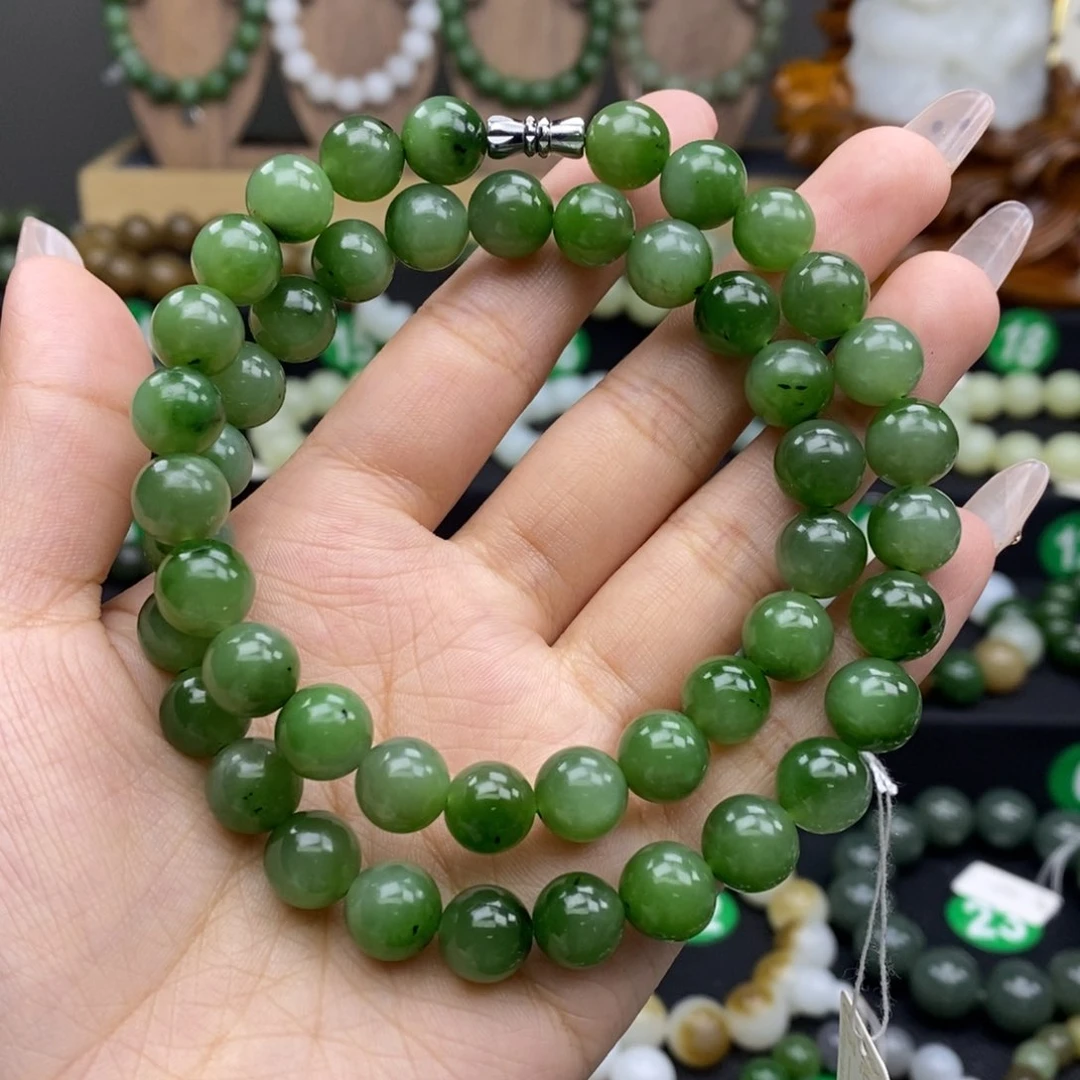 和田玉颈饰未镶嵌碧玉卡10妈妈链