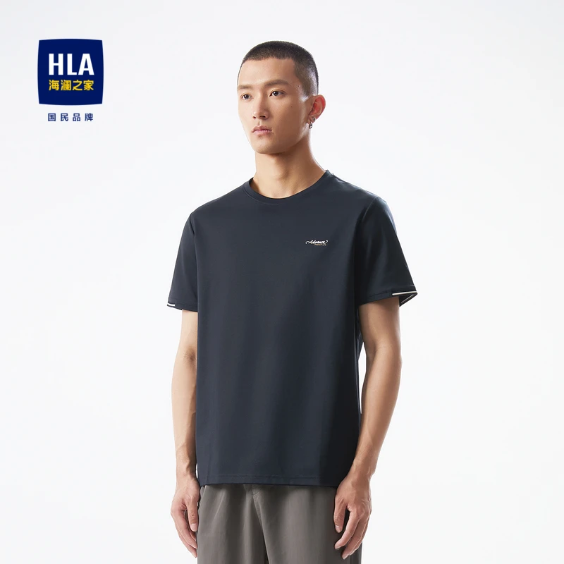 HLA/海澜之家易打理短袖T恤透气微弹休闲短袖上衣男