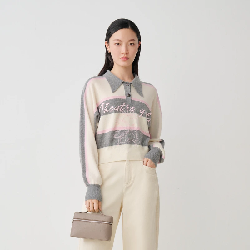 【商场同款】HPLY荷比俪24春季新女POLO领休闲针织衫HYE12650323