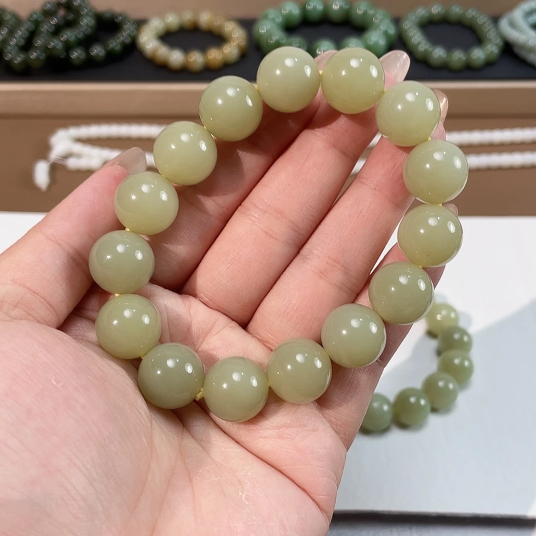 和田玉手链未镶嵌若羌 14 特细 